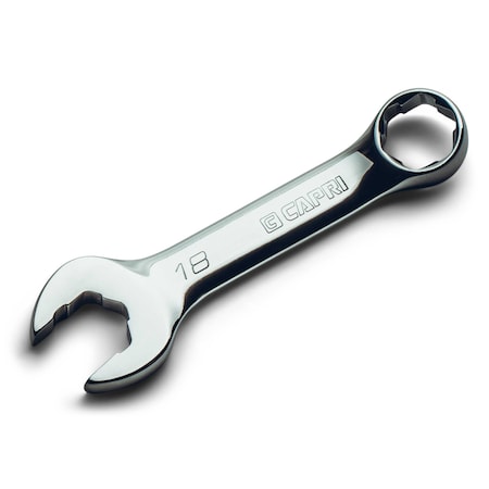 Capri Tools 18 mm WaveDrive Pro Stubby Combination Wrench for Regular and Rounded Bolts CP11750-M18SB